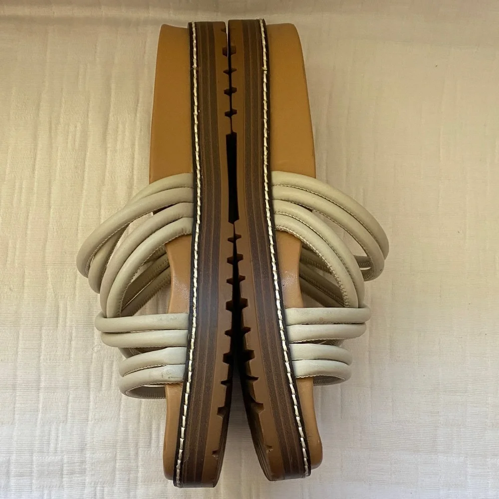 MADEWELL Beige Multi-Strap Slide Sandals